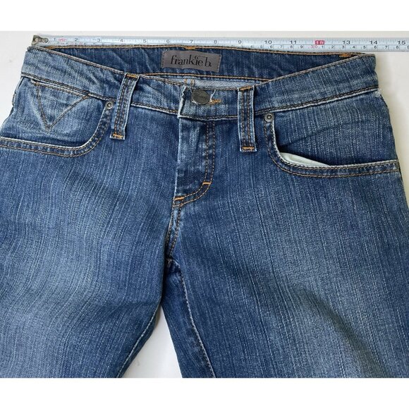 Frankie B Women’s Skinny Jeans Studded Back Pockets low rise 28x30 Blue Y2K - Picture 5 of 7